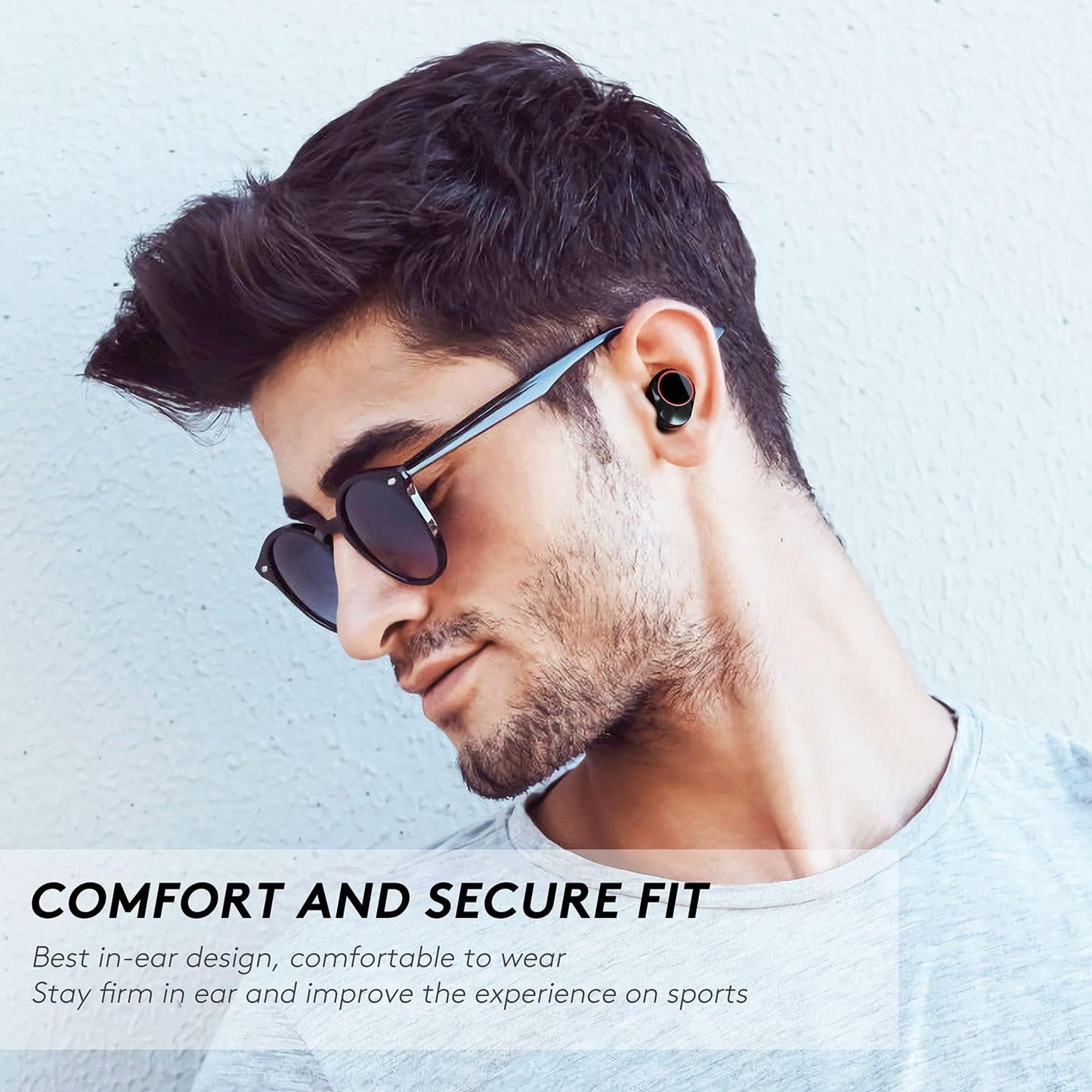 Ultimate Wireless Bluetooth 5.1 Earbuds - Superior Stereo Sound, IPX7 Waterproof, 80Hr Playtime, Touch Control & Mic