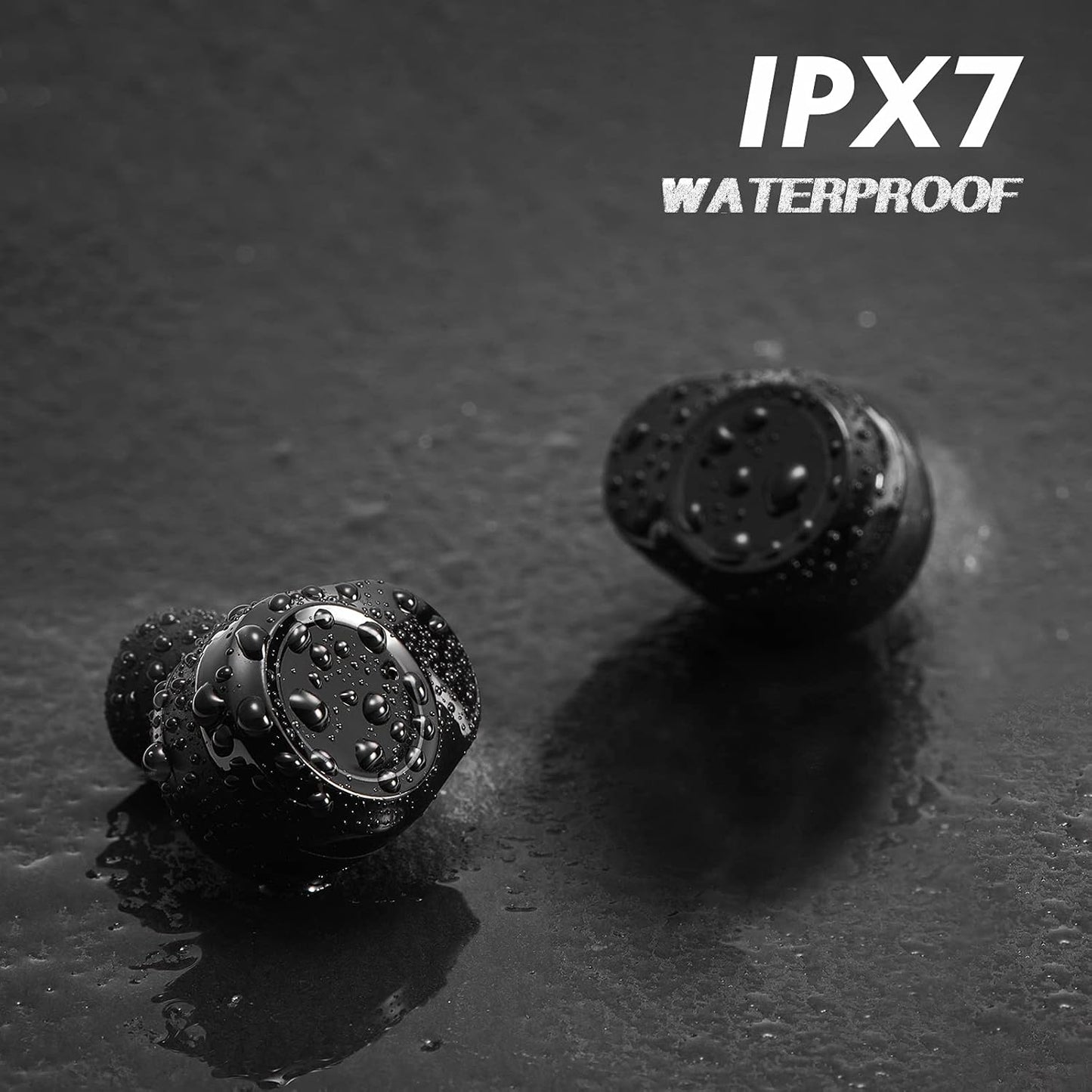 Ultimate Wireless Bluetooth 5.1 Earbuds - Superior Stereo Sound, IPX7 Waterproof, 80Hr Playtime, Touch Control & Mic